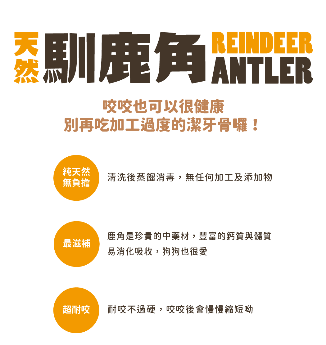 汪喵天然馴鹿角